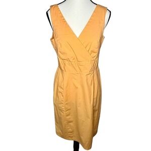 GAP Y2K Stretch Yellow‎ Midi Dress Size 8 Summer Sundress Lightweight